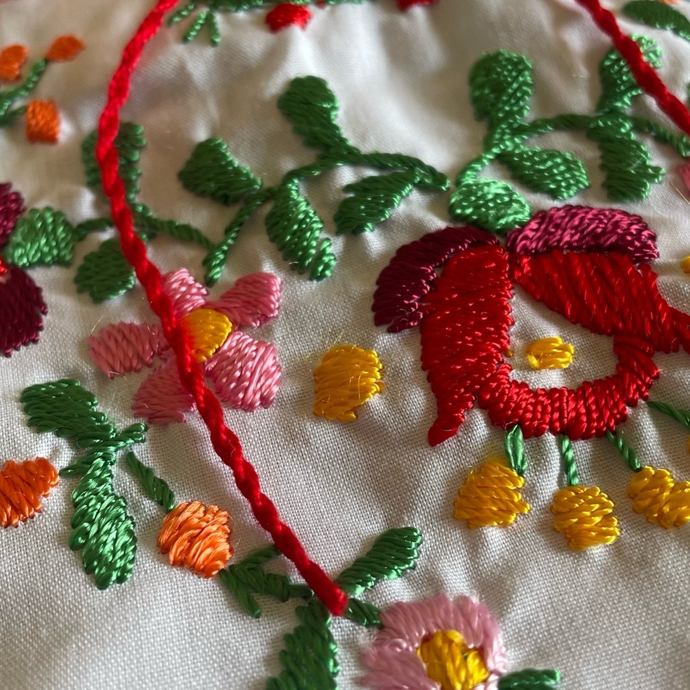 Embroidered Floral White Blouse